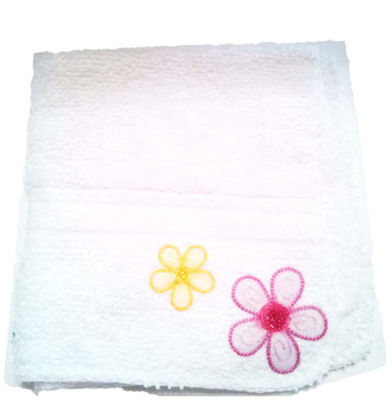White Hand Decorated Hand Towel